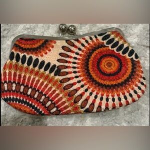 Vintage Colorful Patterned Clutch Bag